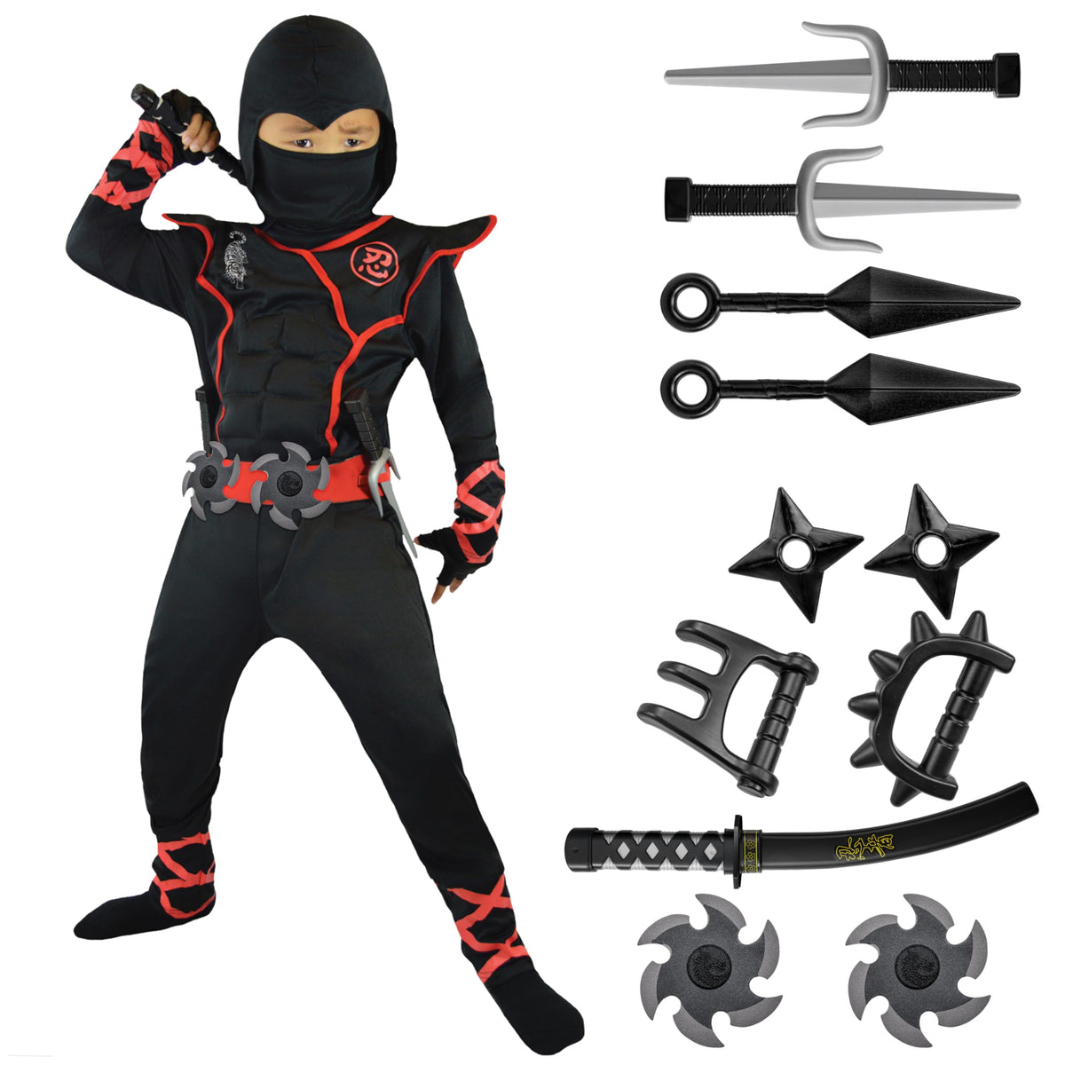 Spooktacular Creations Ninja jumpsuit with hood, comfortable for all day play