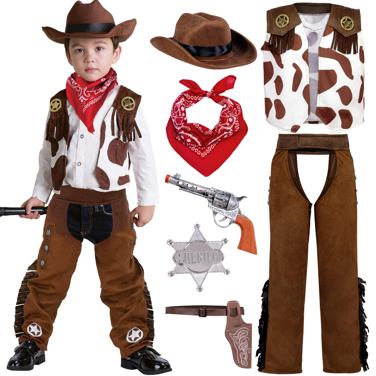 Spooktacular Creations kids cowboy hat completes a playful Halloween costume.