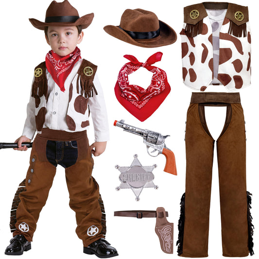 Spooktacular Creations kids cowboy hat completes a playful Halloween costume.