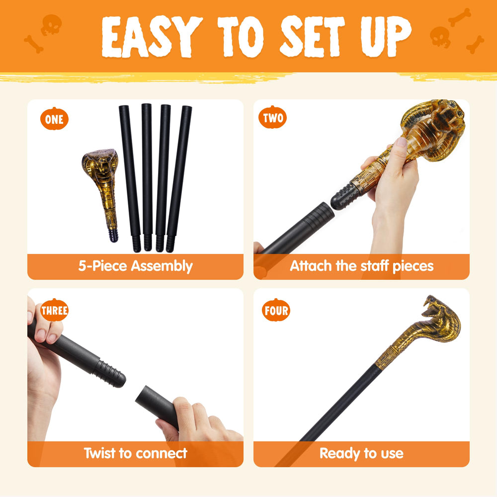 Spooktacular Creations Pharaoh prop cane adds authentic touch to ancient-themed events.
