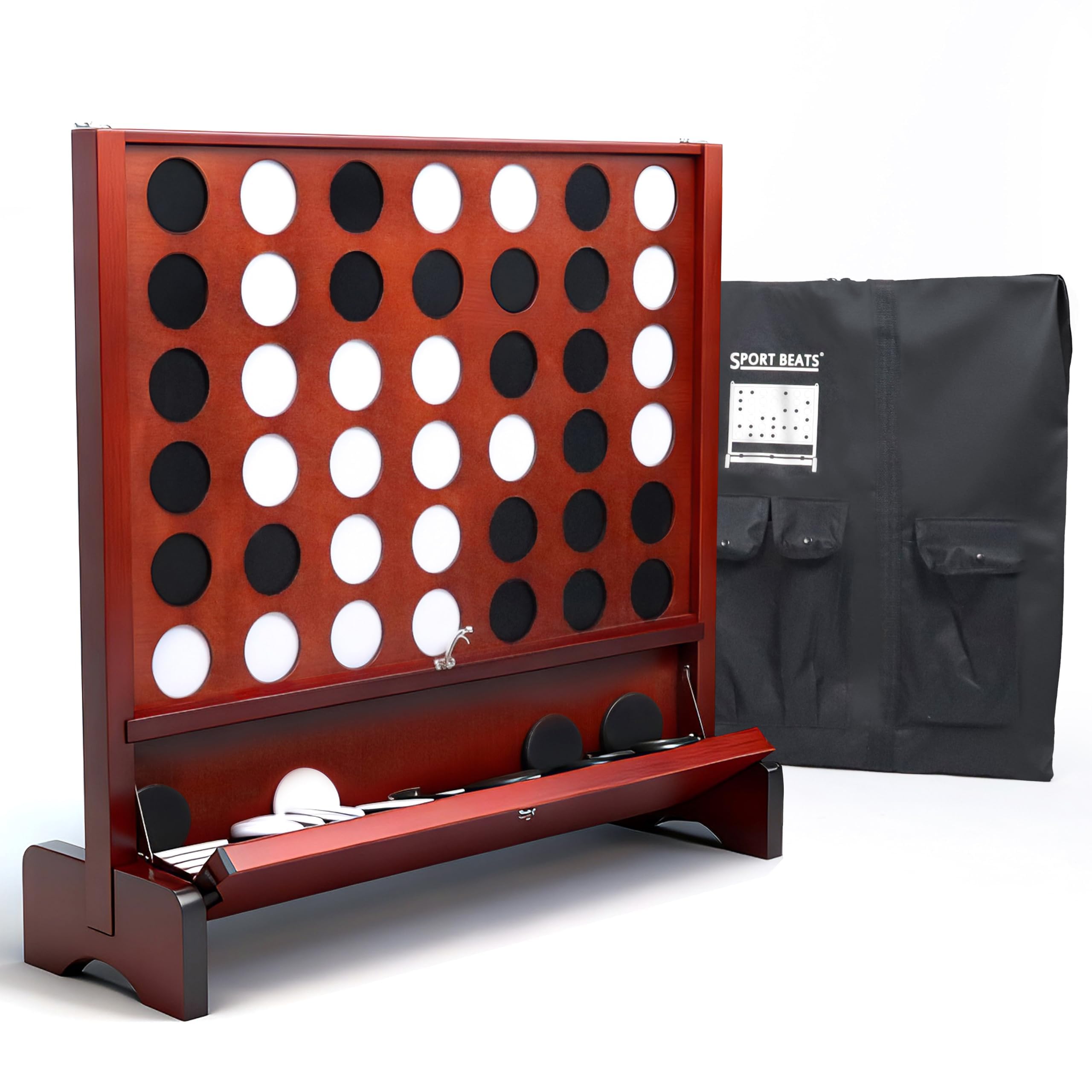 SPORT BEATS Giant wooden 4-in-a-row board for indoor or outdoor family play