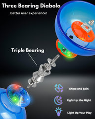 SPORTY PLAY Triple-Bearing Diabolo enables smoother spins and precise control during tricks.