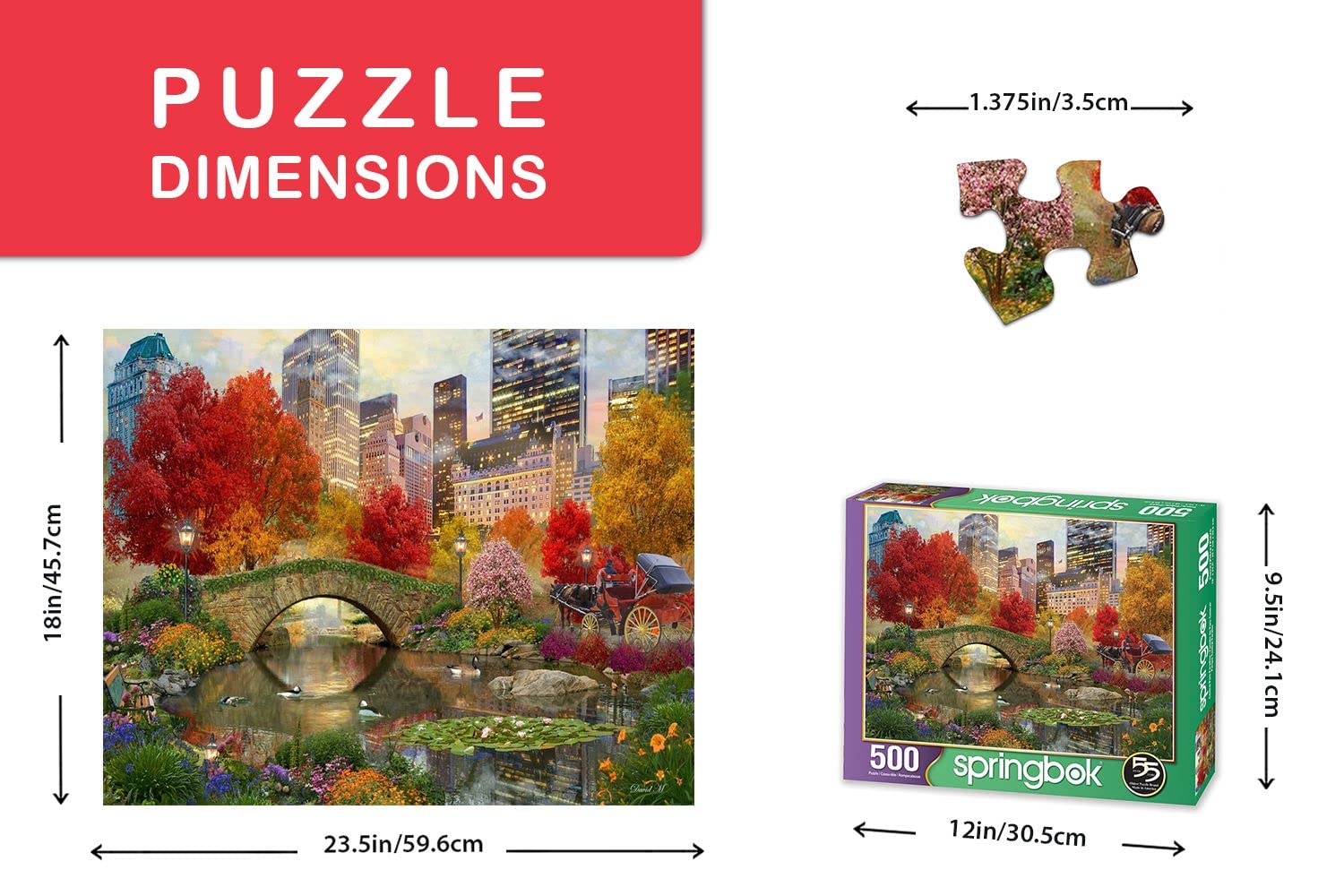 Springbok Central Park Paradise eco-friendly inks deliver vibrant colors for puzzles.
