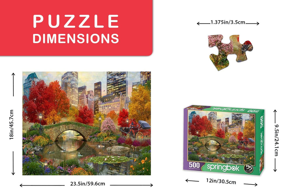 Springbok Central Park Paradise eco-friendly inks deliver vibrant colors for puzzles.