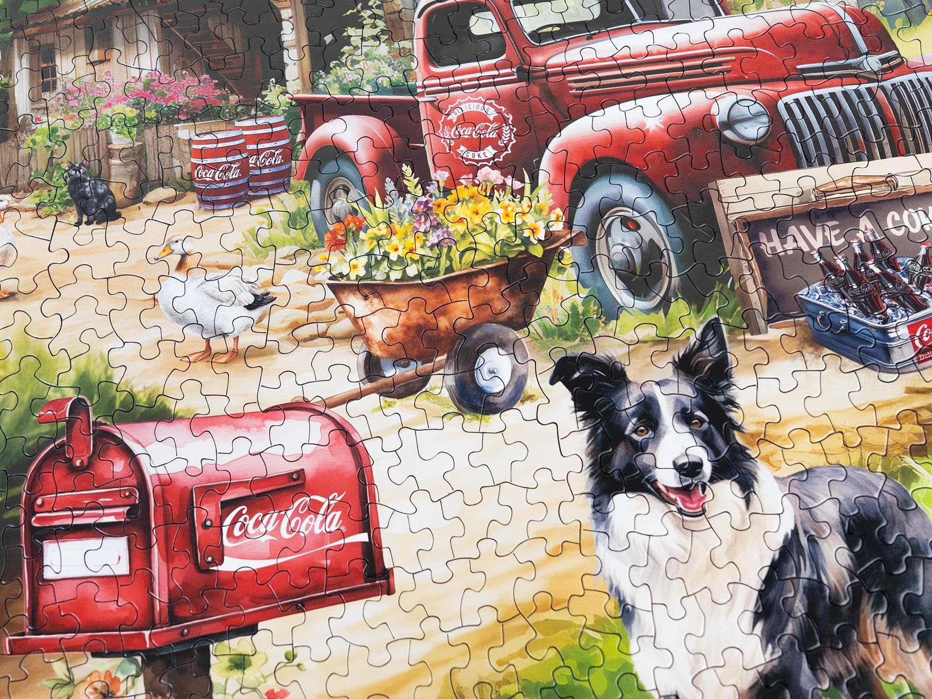 Springbok Coca-Cola Countryside Market vintage pickup centerpiece for engaging puzzling