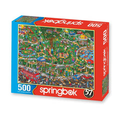 Springbok The Dog Park illustration highlights playful dogs, ideal for relaxing evenings.