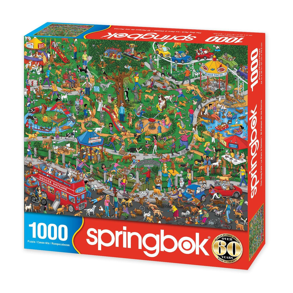 Springbok Dogs at play scene highlights playful antics suitable for family puzzle time.