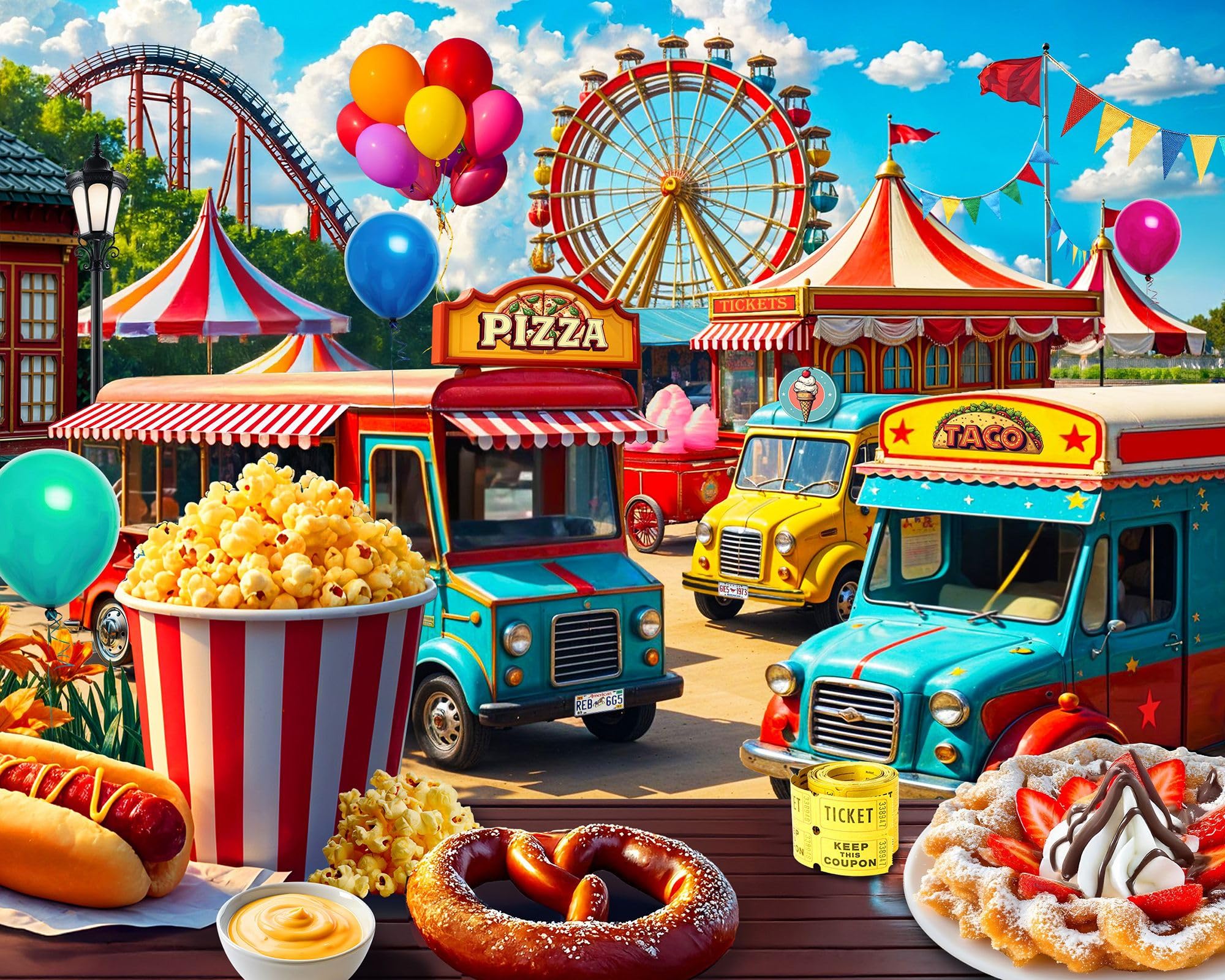 Springbok State Fair puzzle scene with carnival lights, perfect for relaxing evenings.