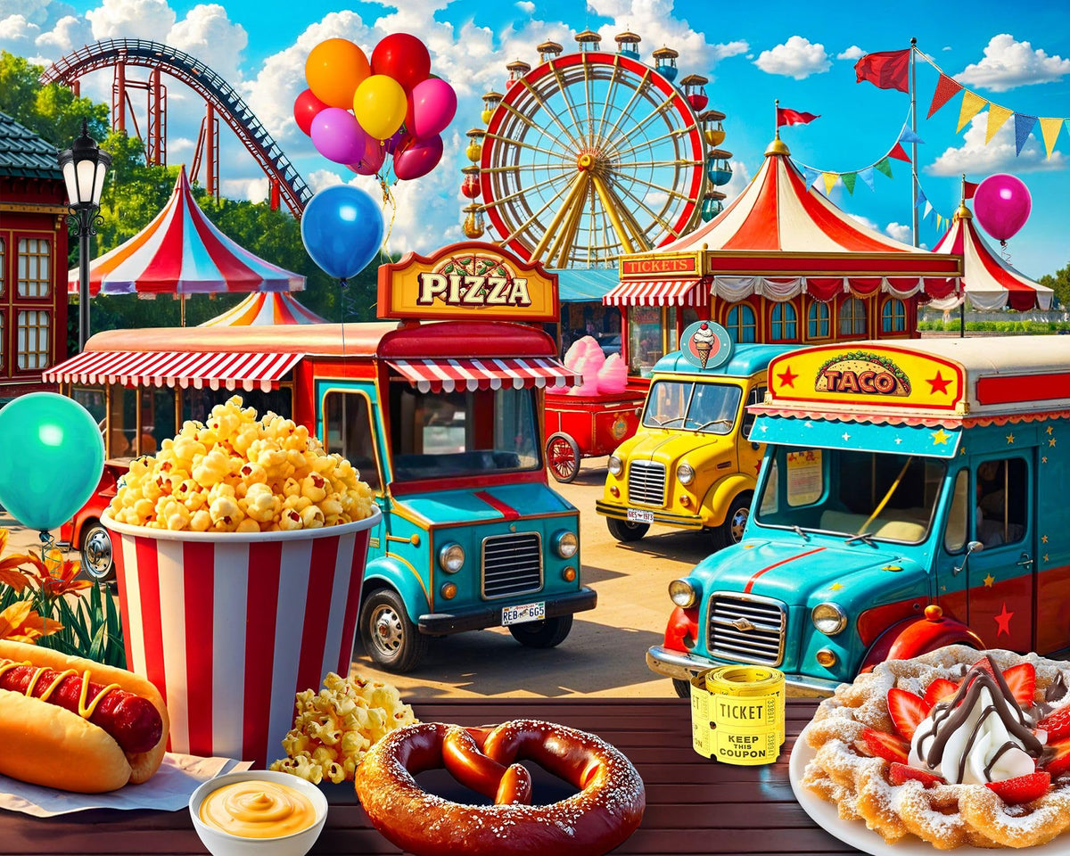 Springbok State Fair puzzle scene with carnival lights, perfect for relaxing evenings.