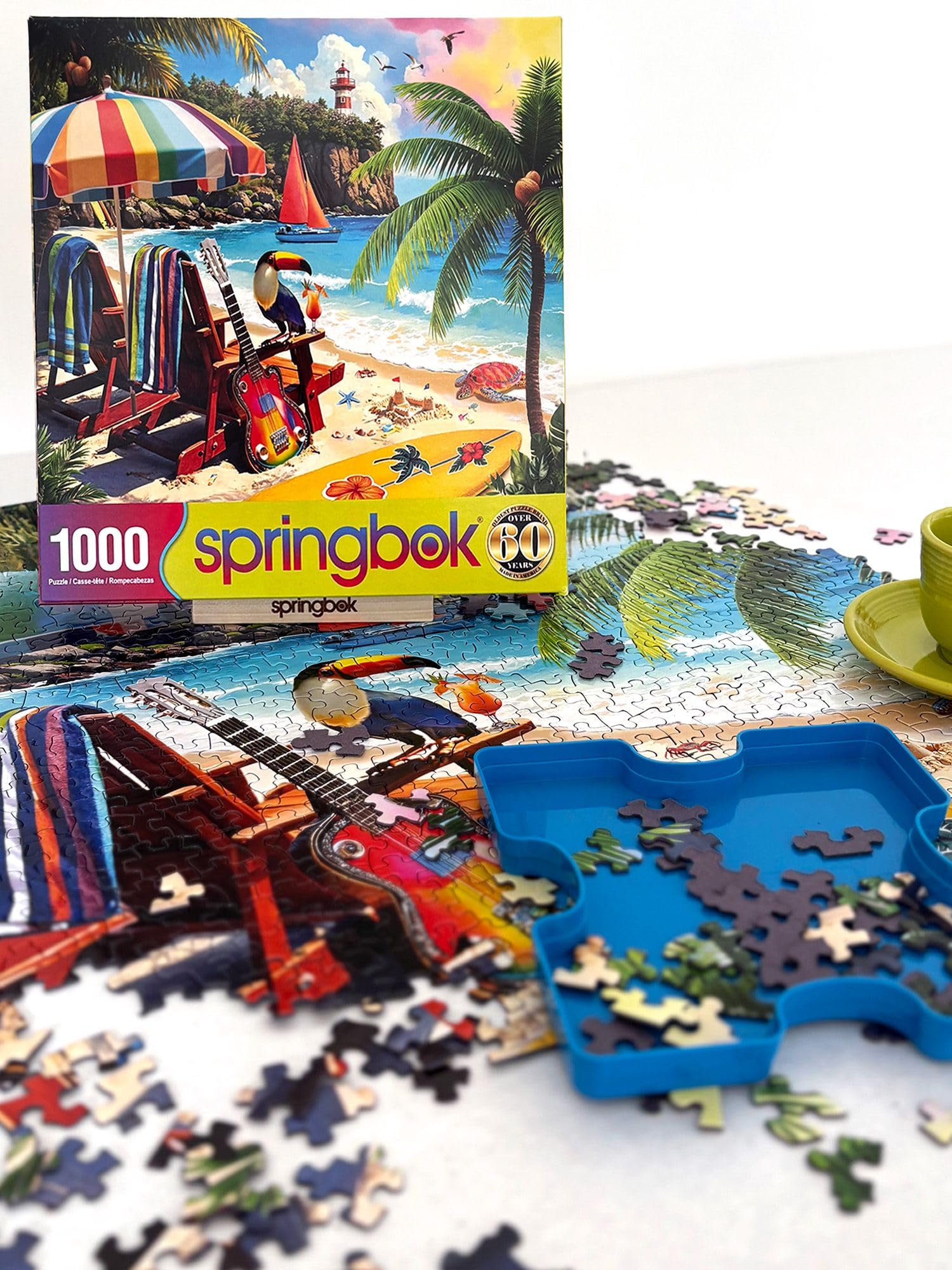 Springbok Tropical Paradise puzzle includes a playful sandcastle detail, adding whimsy and satisfying micro-puzzles.