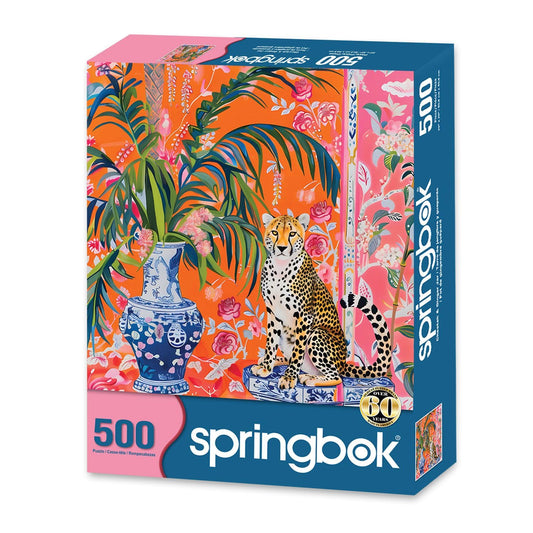 Springbok vibrant floral patterns brighten puzzling sessions with bold color