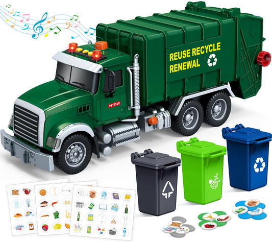 SpringFlower 15-inch garbage truck toy for immersive play sessions