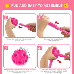 SpringFlower 200-pcs magic balls and rods support quick builds.