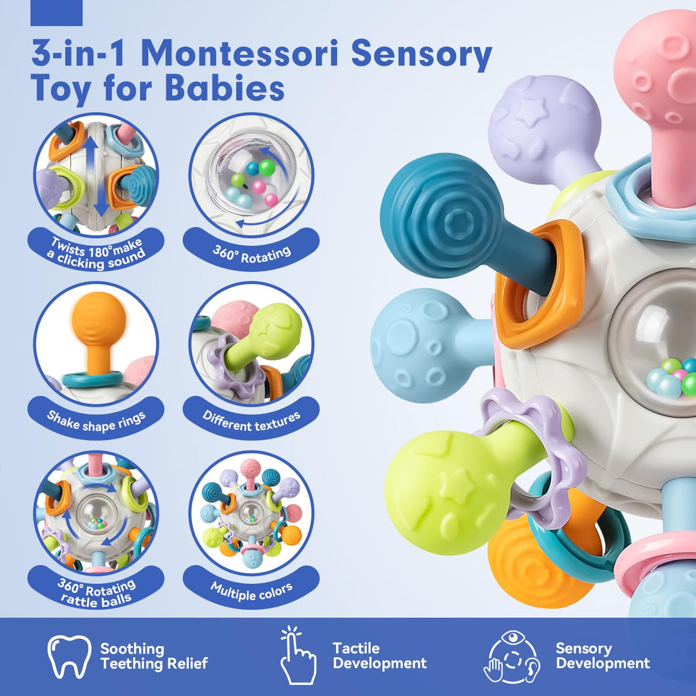 SpringFlower soft stacking rings encouraging grasping and fine motor play
