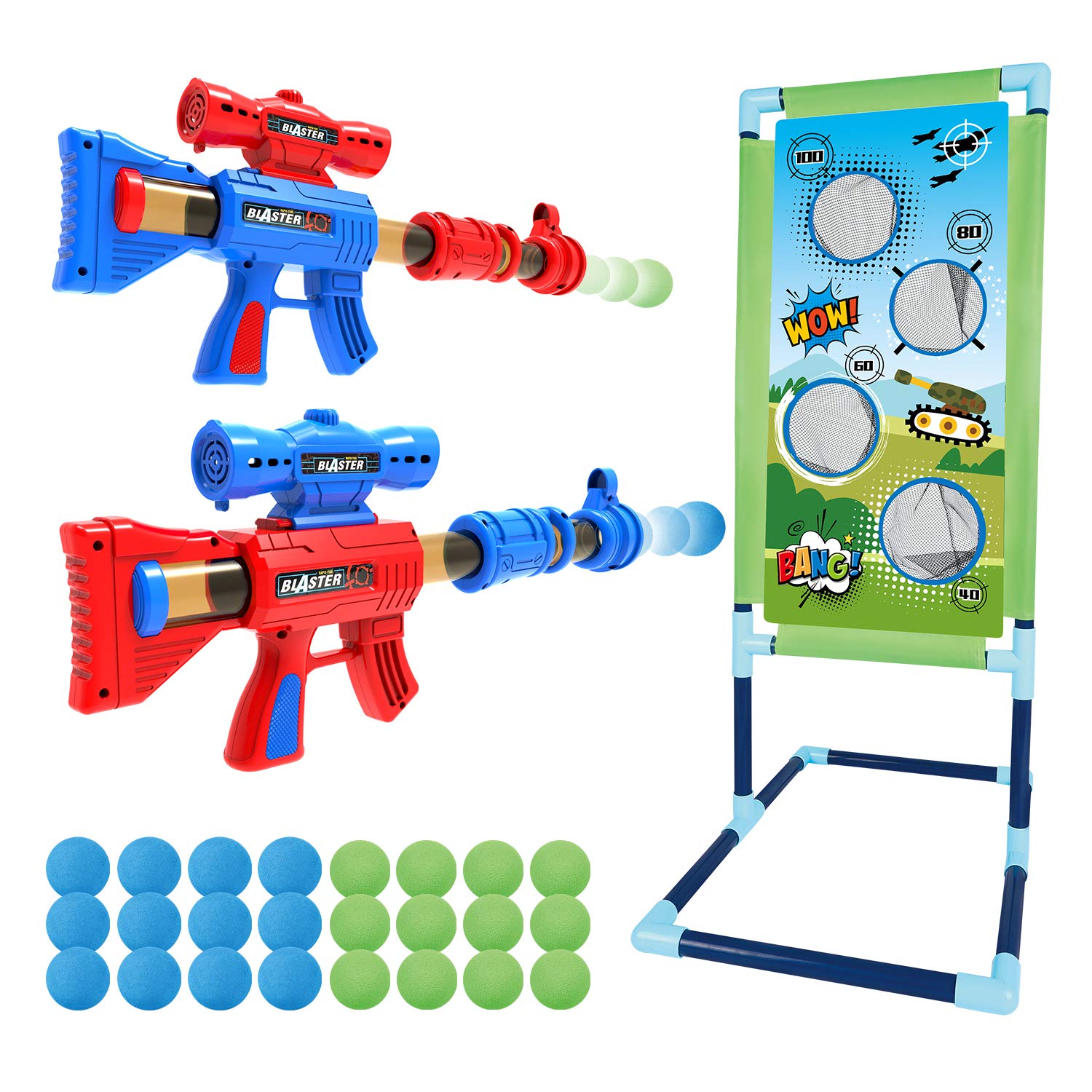 SpringFlower army target stand offers clear visibility for action-packed play.