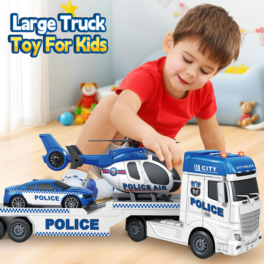 SpringFlower vibrant police truck design appealing to toddlers