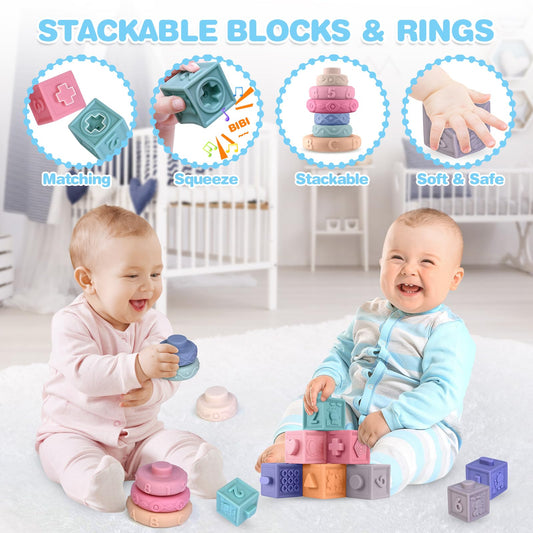 SpringFlower color rings encourage color recognition and hand-eye coordination during play