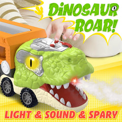 SpringFlower dinosaur truck storage design helps keep playroom tidy