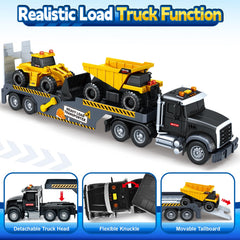 SpringFlower dump truck head detachable for imaginative unloading play.