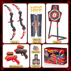 SpringFlower foam dart guns for safe indoor play.