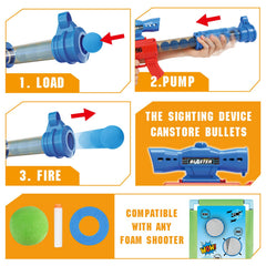 SpringFlower foam popper guns fire safely with air power for portable fun.