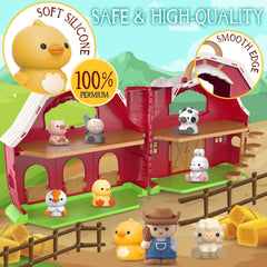 SpringFlower foldable barn toy stores flat for compact storage.