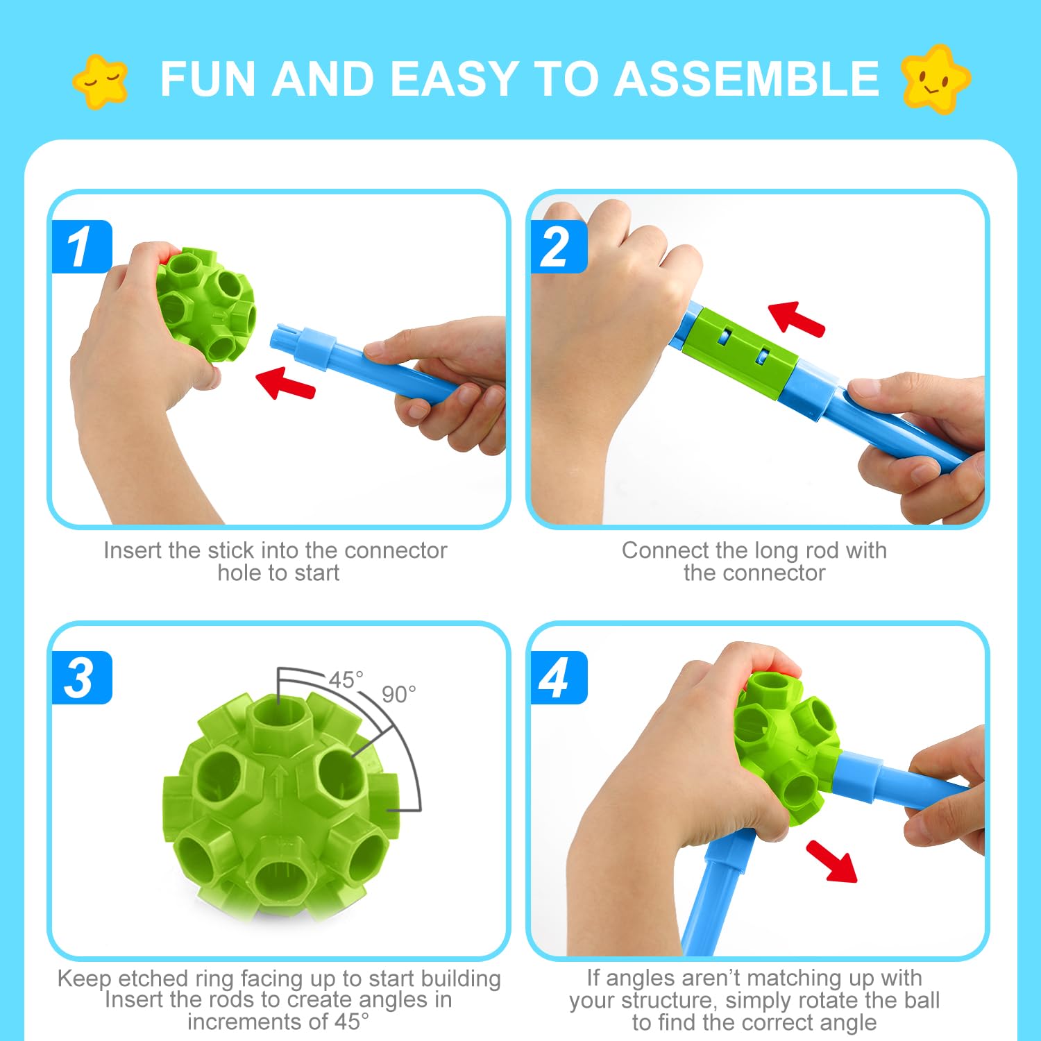 SpringFlower Fort Building Kit showing 140 pieces for imaginative builds.