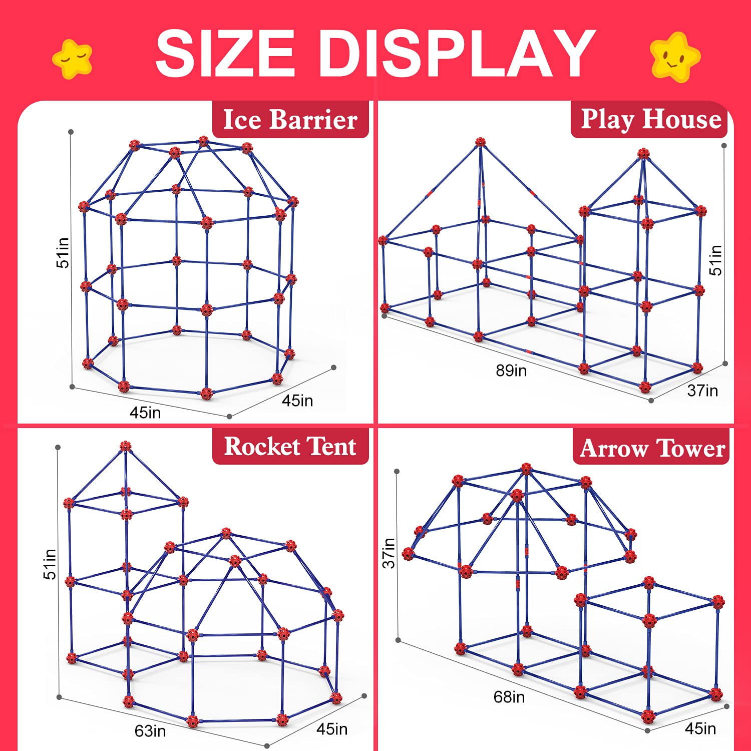 SpringFlower fort-building-kit assembly showing easy connect system.