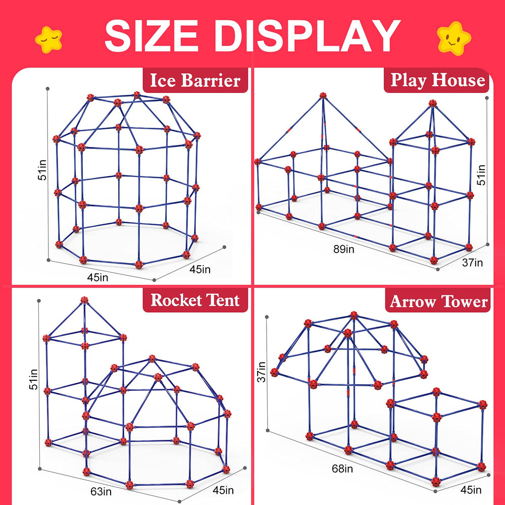SpringFlower fort-building-kit assembly showing easy connect system.