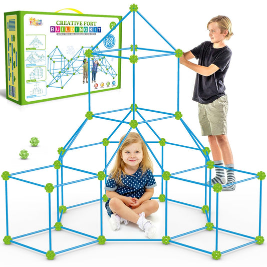 SpringFlower Fort Kit with 200 pieces for creative builds and STEM play