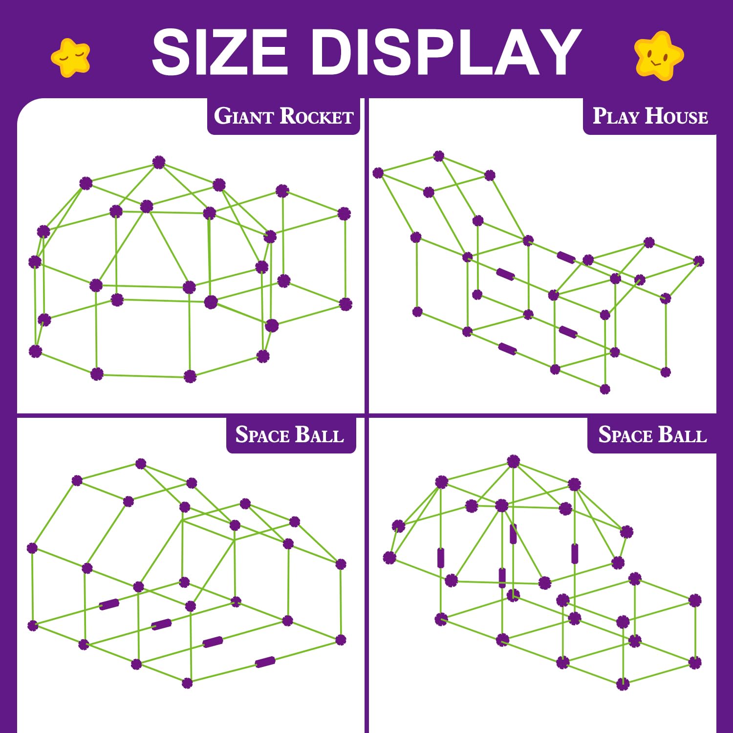 SpringFlower fort-parts-connectors provide sturdy links for versatile fort construction.