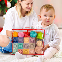 SpringFlower handheld storage bag keeps toys organized for travel.