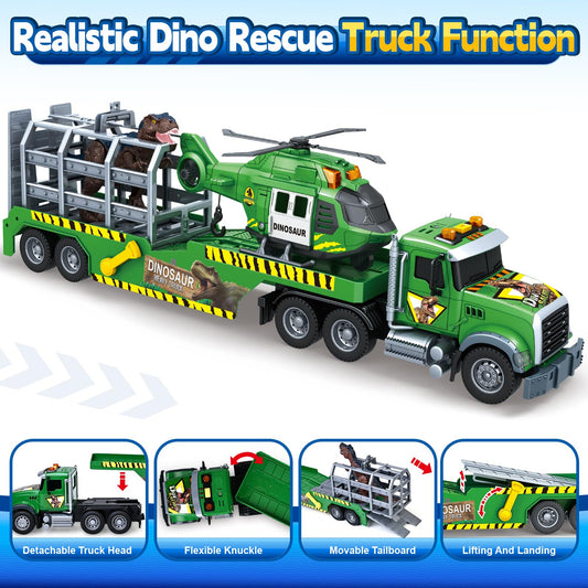 SpringFlower helicopter-lift-dino in flight for dynamic storytelling