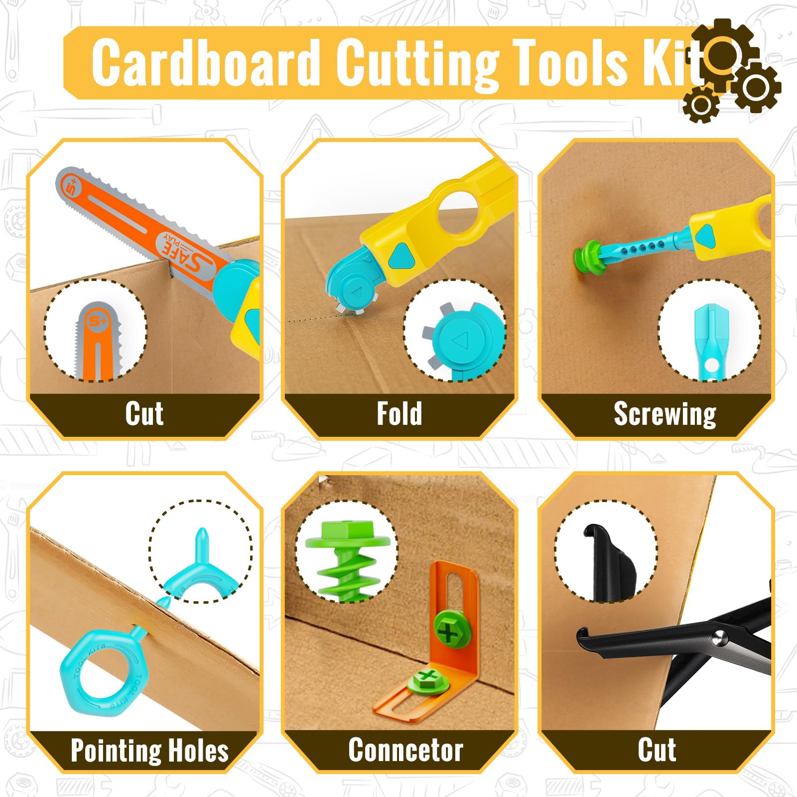 SpringFlower kid-friendly scissors and tool set for safe cutting.