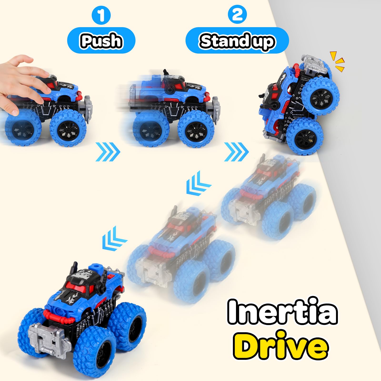 SpringFlower monster truck orange top shot sparks exploration and coordination