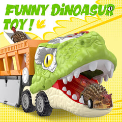 SpringFlower pull-back dinosaur cars provide fast on-the-floor racing