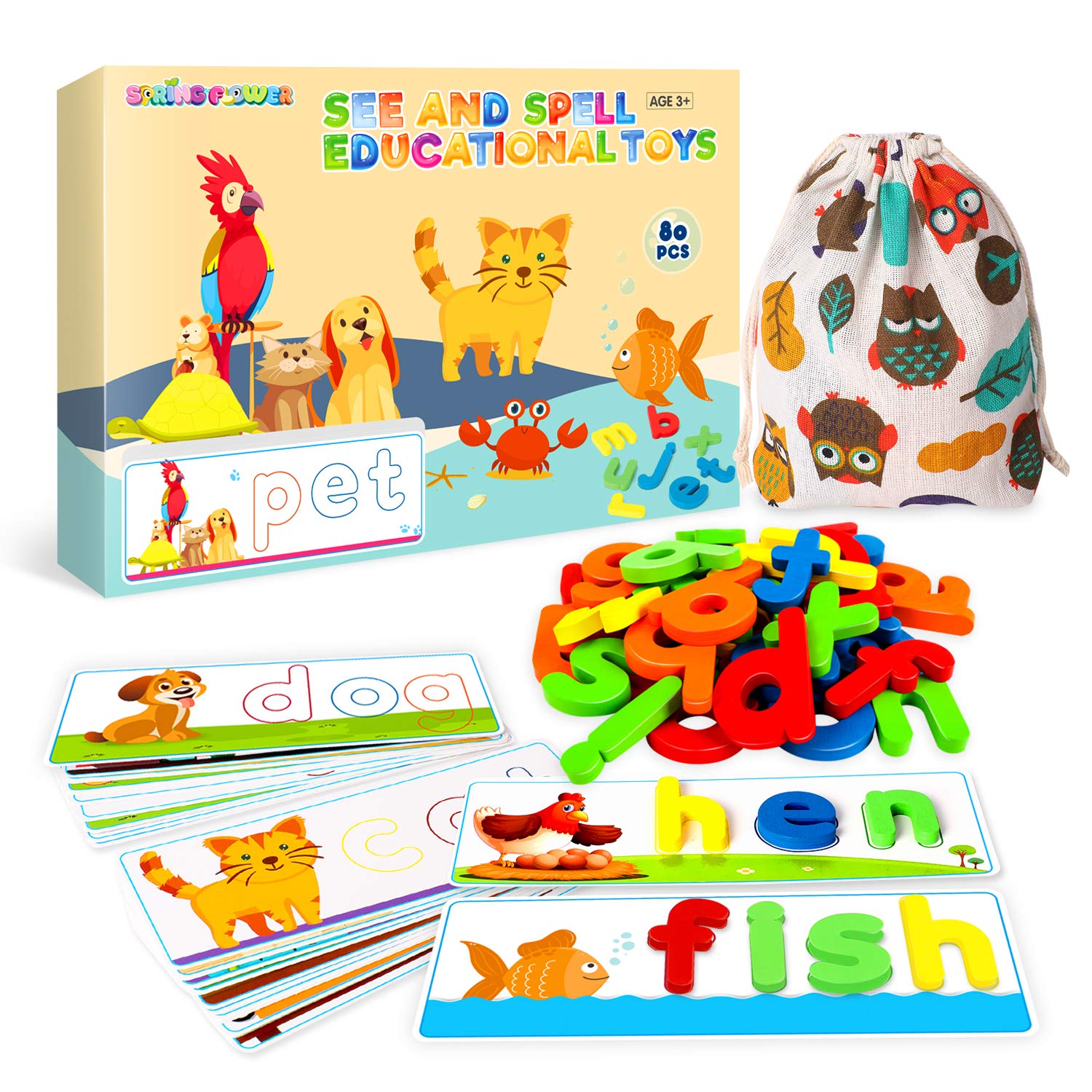 SpringFlower See & Spell flash cards boost early reading and word building.