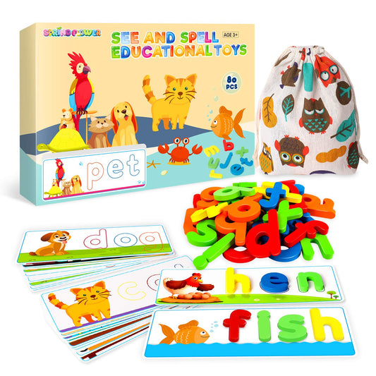 SpringFlower See & Spell flash cards boost early reading and word building.