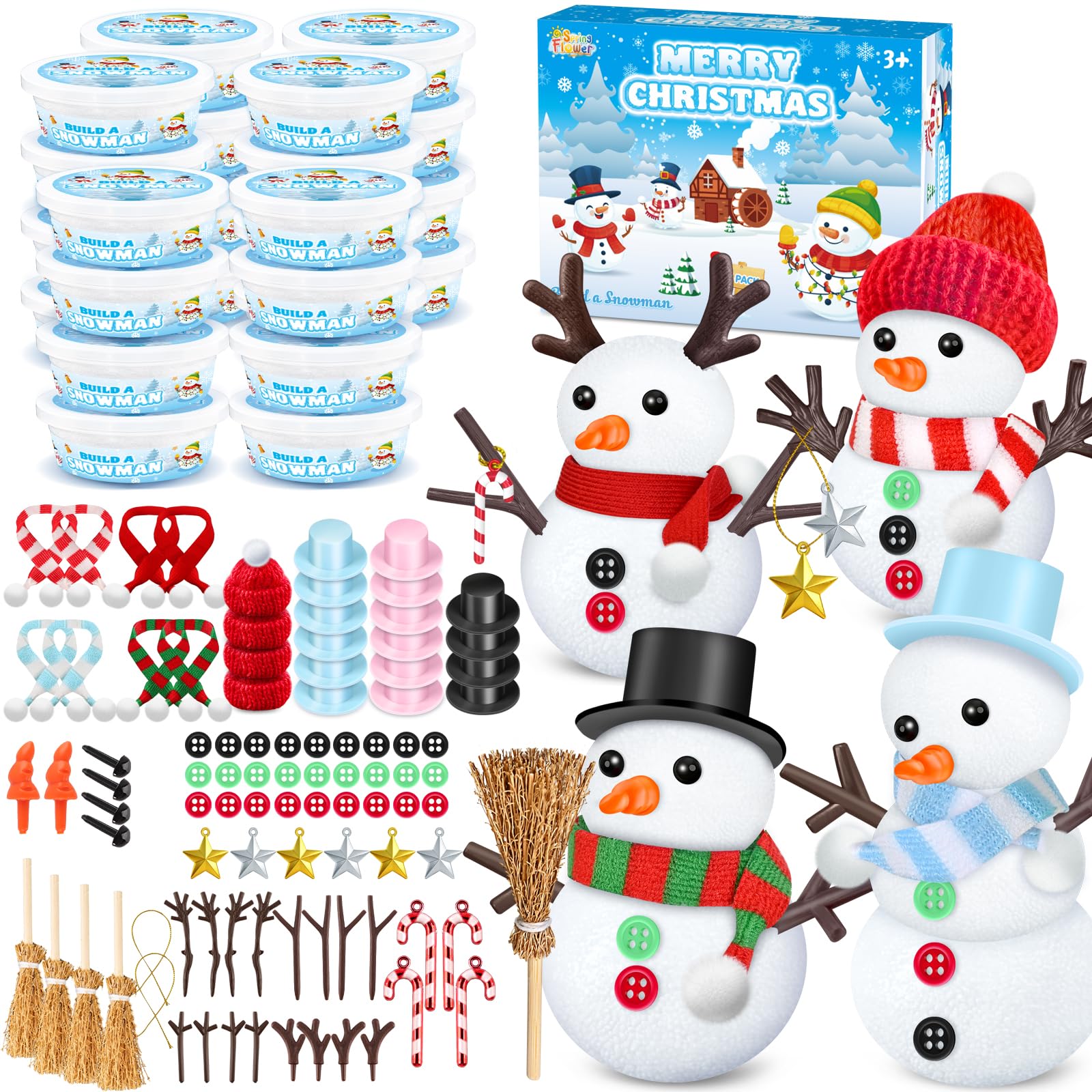 SpringFlower snowman kit packaging ready for classroom crafts.