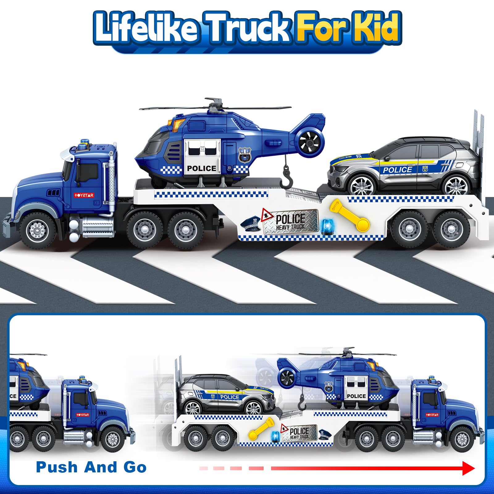 SpringFlower truck with lights and sounds for immersive pretend play