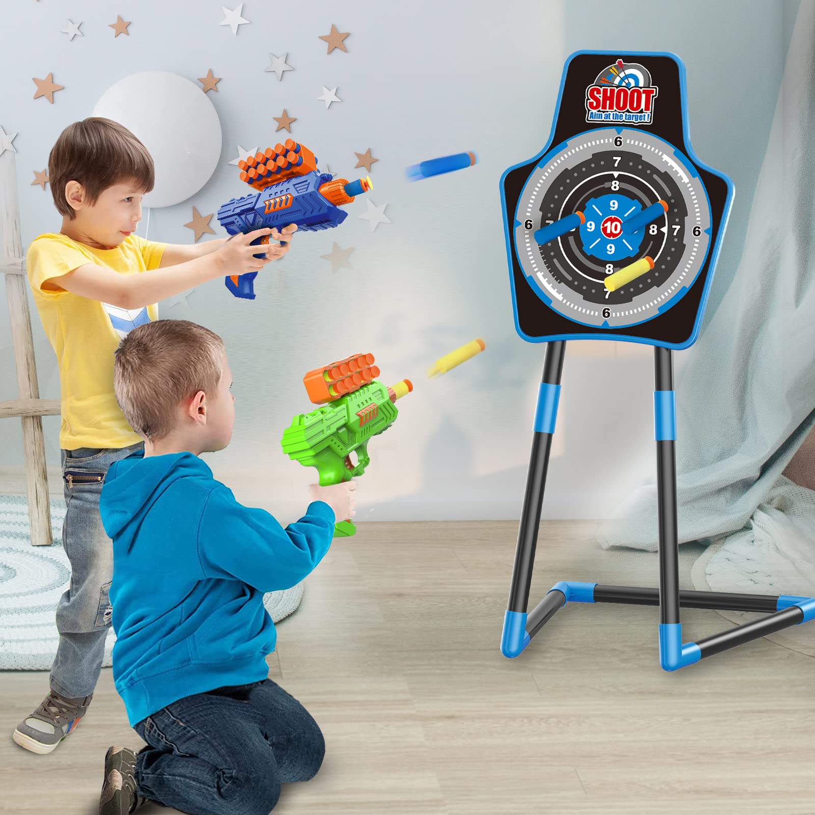 SpringFlower standing target helps kids aim and track progress during sessions.