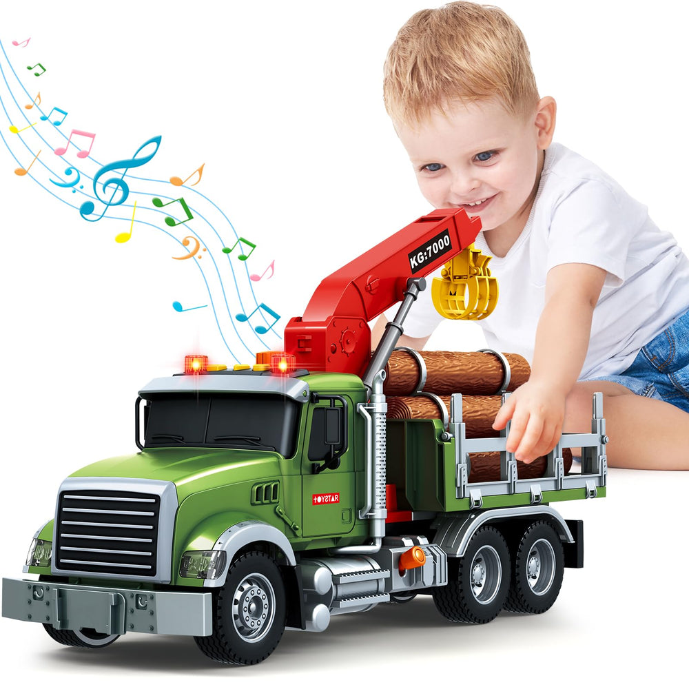 SpringFlower timber truck large 15-inch toy promotes imaginative play and early engineering curiosity.
