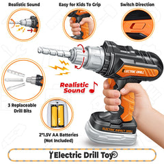 SpringFlower electronic drill toy with interchangeable bits provides buzzing realism and hands-on learning.