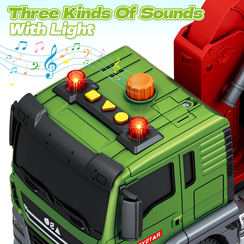 SpringFlower truck toy lights and sounds button creates engaging action moments.
