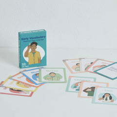 Illustrated signs reinforce memory and real-life communication practice.