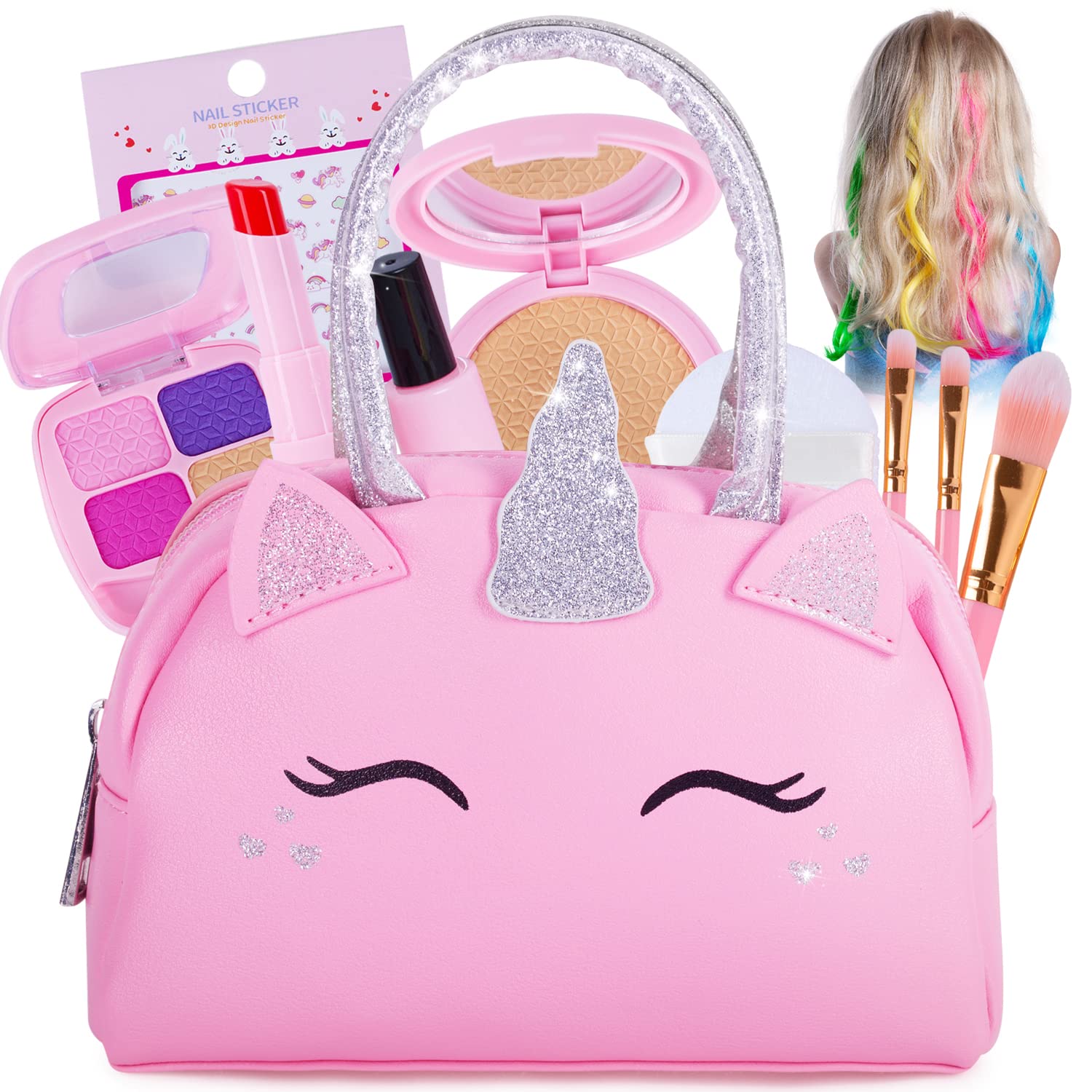 Sprinkles Toyz unicorn purse for imaginative dress-up and portable pretend makeup storage.
