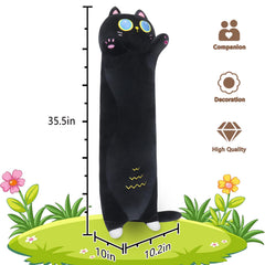 Sprinqdawin black cat plush face detail for playful decor.