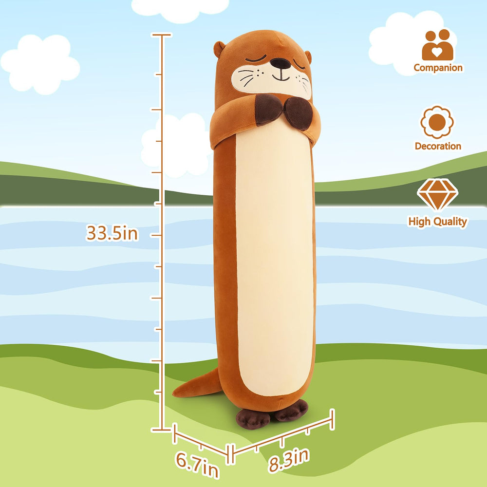 Sprinqdawin otter body pillow plush, soft fabric for comfy lounging and support.