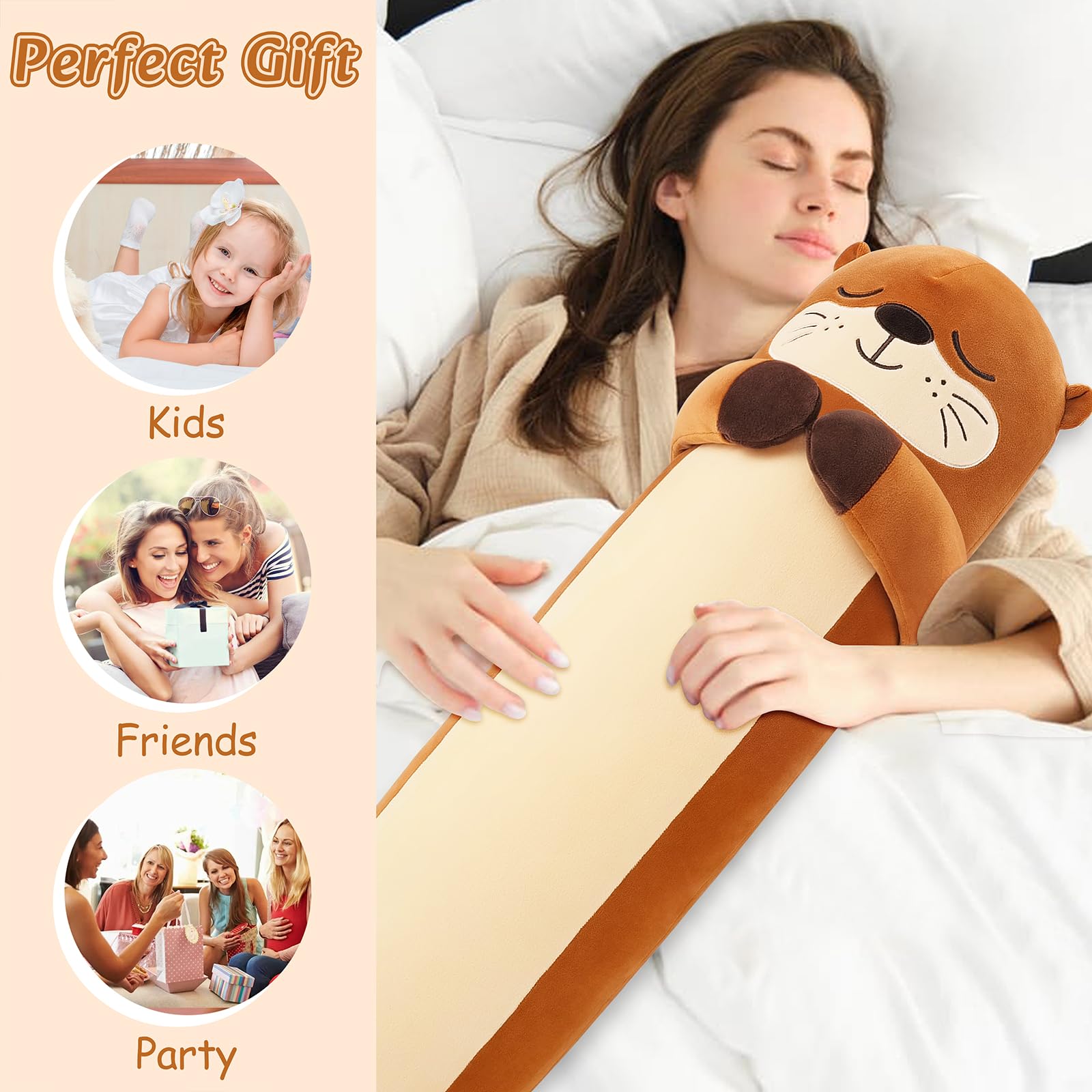 Sprinqdawin otter plush pillow for sofa, great for resting and napping.
