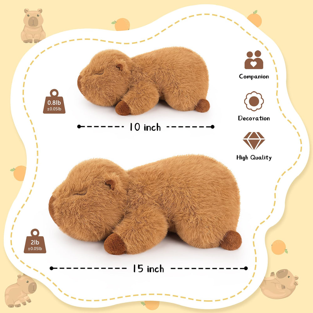 Sprinqdawin weighted capybara plush 10-inch brown cozy cushion